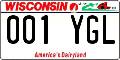 WI license plate 001YGL