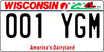 WI license plate 001YGM