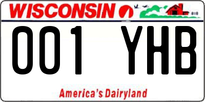 WI license plate 001YHB