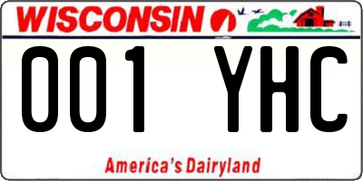 WI license plate 001YHC