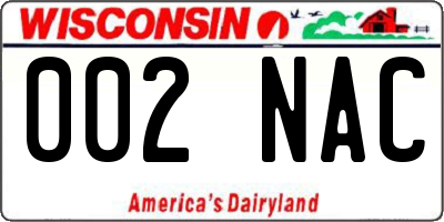 WI license plate 002NAC