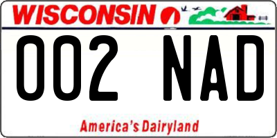 WI license plate 002NAD