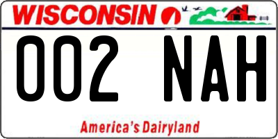 WI license plate 002NAH