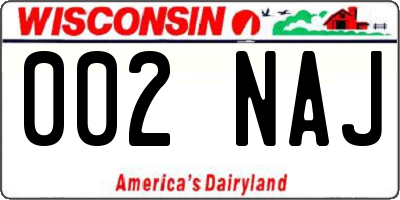 WI license plate 002NAJ