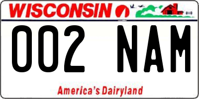WI license plate 002NAM