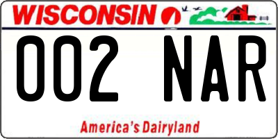 WI license plate 002NAR