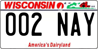 WI license plate 002NAY