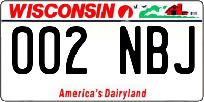 WI license plate 002NBJ