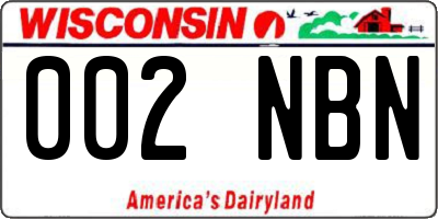 WI license plate 002NBN
