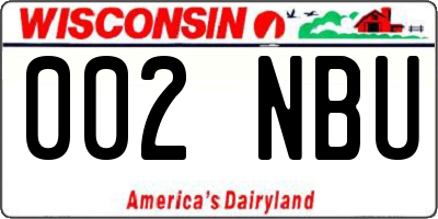 WI license plate 002NBU
