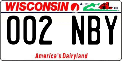 WI license plate 002NBY