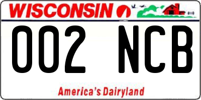 WI license plate 002NCB