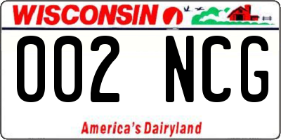 WI license plate 002NCG