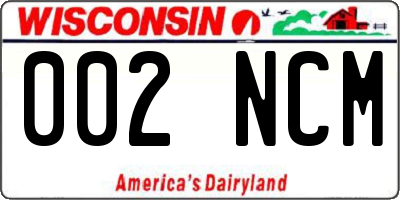 WI license plate 002NCM