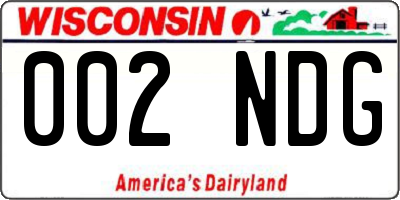 WI license plate 002NDG