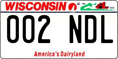WI license plate 002NDL