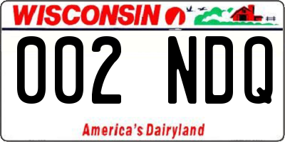 WI license plate 002NDQ