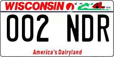 WI license plate 002NDR