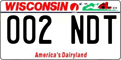 WI license plate 002NDT