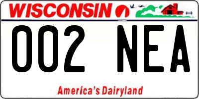 WI license plate 002NEA
