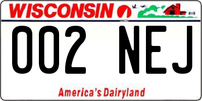 WI license plate 002NEJ