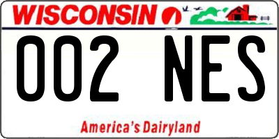 WI license plate 002NES