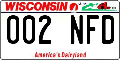 WI license plate 002NFD