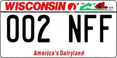 WI license plate 002NFF