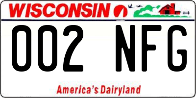 WI license plate 002NFG