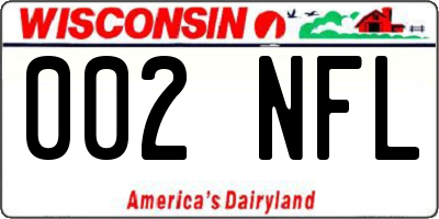 WI license plate 002NFL