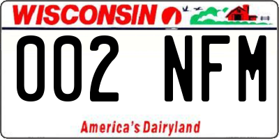WI license plate 002NFM