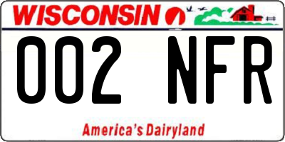 WI license plate 002NFR