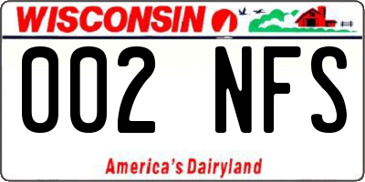 WI license plate 002NFS
