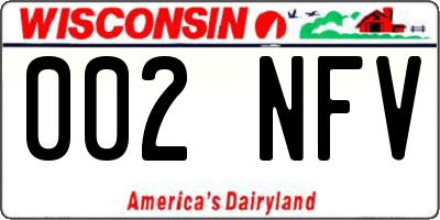 WI license plate 002NFV