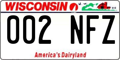 WI license plate 002NFZ