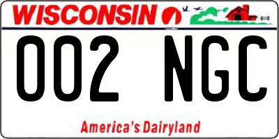 WI license plate 002NGC