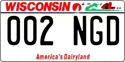 WI license plate 002NGD