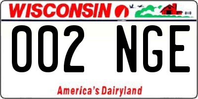 WI license plate 002NGE