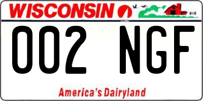 WI license plate 002NGF