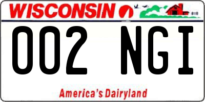 WI license plate 002NGI