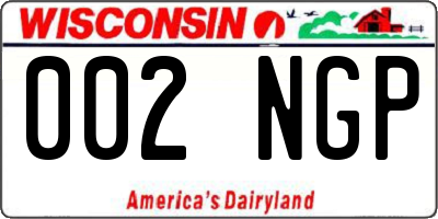 WI license plate 002NGP