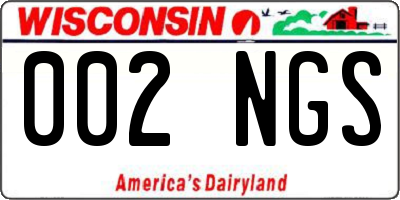 WI license plate 002NGS