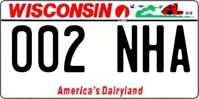 WI license plate 002NHA