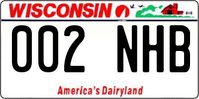 WI license plate 002NHB
