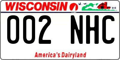 WI license plate 002NHC