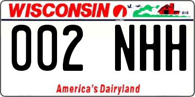 WI license plate 002NHH
