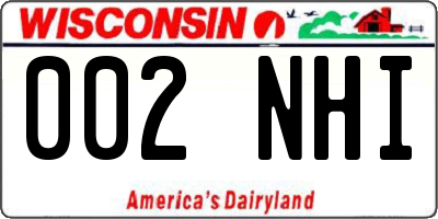 WI license plate 002NHI
