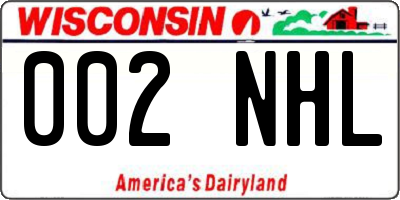 WI license plate 002NHL