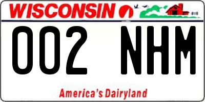 WI license plate 002NHM