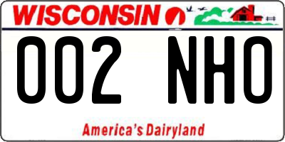 WI license plate 002NHO